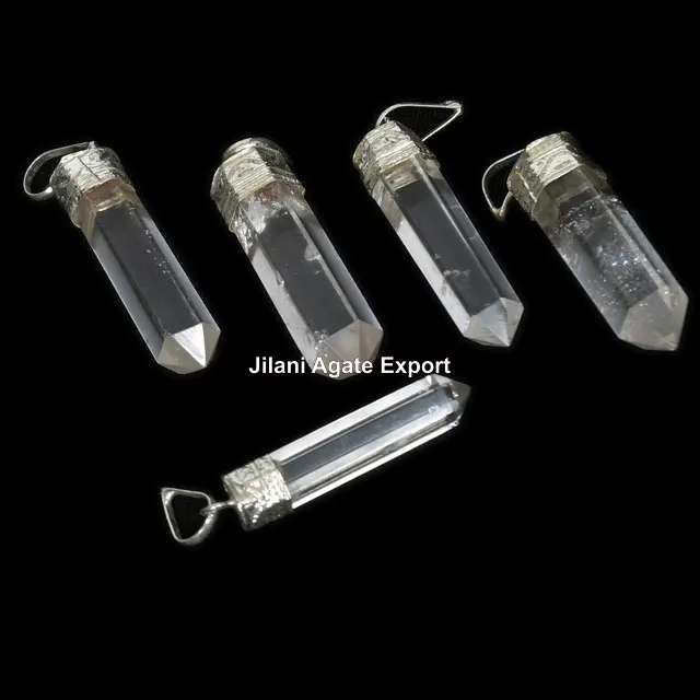 Natural Crystal Quartz Pencil Pendants For Fashionable Wearing | Wholesale Pendants Manufacture In India | Buy Jilaniagate