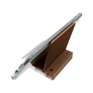 Wood Grain Wooden Phone Stand <b>Block</b> with Bottle Opener Red Color for Mobile Phone and Drinks - Product Image 3