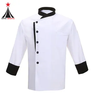 好品质基本款适合厨师外套优质全棉斜纹便宜厨师夹克，短袖设计师厨师外套