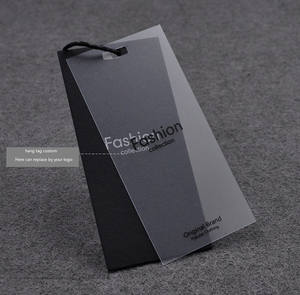 2022 Fashion Free Design Sample Garment Plastic PVC Black Paper Clothing Hang Tag Hot Sale Products