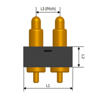 Connecteur de batterie USB à 5 broches Dongguan Pogo Pin, pas de 2,50 mm, 2 mm, 4 mm, montage vertical sur surface, broche à ressort, connecteur électronique pour circuit imprimé