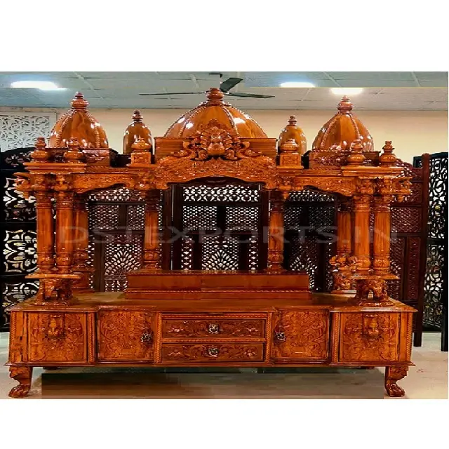 شراء كبيرة حجم خشبية معبد للمنزل المعابد التقليدية في الهندي خشب الساج خشبية المعابد/ماندير مع عالي اللمعة البولندية