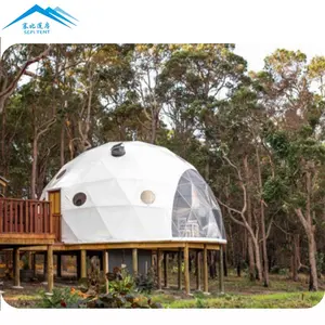 PVC Roof Cover Heated Eco Decoration Prefab Transparent Geodesic Dome Hotel glamping tent House Desert tent For camping