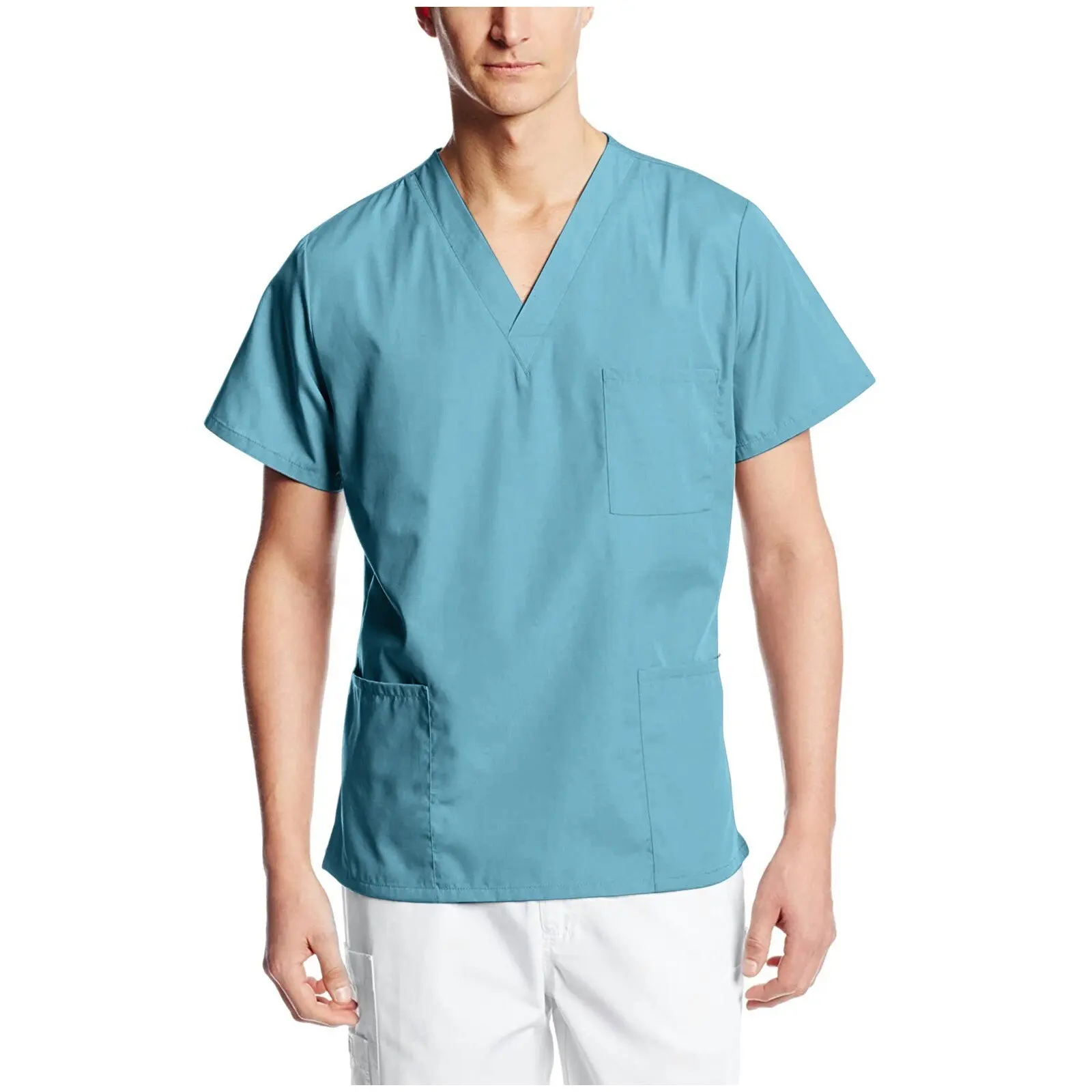 New Breathable Nurse Accessories Beauty Salon Uniform Fashion Slim Fit Top Scrub Clothes Summer Lab Coat Spa Hospital Uniform