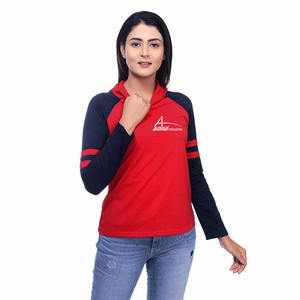 Sudadera con capucha de cuello redondo para mujer, ropa con logotipo personalizado de dos tonos, de manga grande/regular, informal - Product Image 1