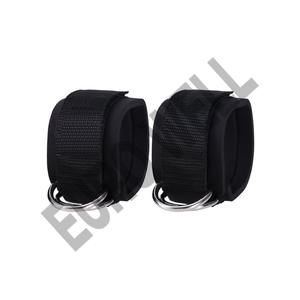 Puños de tobillo acolchados de neopreno con hebilla en D doble Unisex con correas ajustables de anillo en D soporte de entrenamiento para máquinas de Cable de gimnasio - Product Image 6