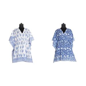 2025 verano nuevo chaleco sin mangas Vestido corto bloque de mano impreso Kaftan hecho a mano caftán indio Abaya Kaftan caftan árabe Jalabiya - Product Image 1