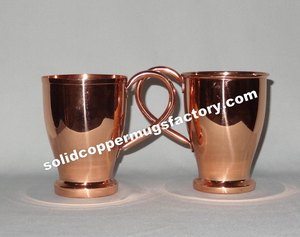 แก้วมัคขนาดเล็กทองแดงเนื้อแข็งเคลือบเงางาม99.98% ทองแดงบริสุทธิ์สไตล์การออกแบบของประเทศพร้อมด้ามจับสำหรับกลับไปโรงเรียน - Product Image 2