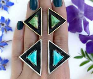 Bague de luxe Turquoise en argent Sterling 925, bijoux de déclaration, pierre précieuse naturelle - Product Image 1