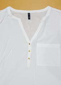 Chemisier à manches longues en coton tricoté à motif floral pour femme, coupe classique, col en V, marque originale, stock Bangladesh - Product Image 5