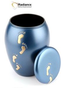 Urna Funeraria de Latón Grabada con Huella, Urna Conmemorativa en Forma de Corazón para Cenizas Humanas, Pequeño Recuerdo, Contenedor para Cenizas - Product Image 3