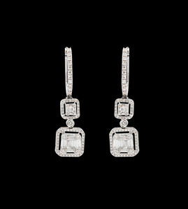 1.86CT alta calidad sólido oro blanco Stud pendientes mujeres hecho a mano 18K diamante clásico boda fiesta venta al por mayor disponible - Product Image 2