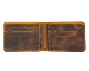 Tarjetero abierto de punto de cuero genuino, billetera delgada con bloqueo RFID, diseño minimalista, tamaño de bolsillo, regalo para hombres y mujeres, hecho a mano, OEM plegable - Product Image 2