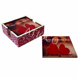 Dessous de verre indiens artisanat meilleure vente Style européen fruits numériques imprimés ensemble de dessous de verre en MDF attrayant boîte de dessous de verre en bois - Product Image 3