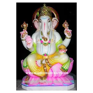 Hecho a mano de mármol sólido Señor Ganesha Murti - Product Image 1