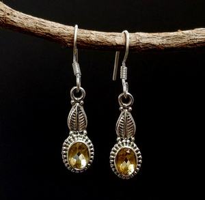 Pendientes facetados de citrino Ston, joyería de plata de ley 925 hecha a mano, aretes colgantes de piedras preciosas, fabricante, venta al por mayor - Product Image 2