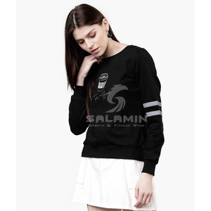 LOGO personnalisé pour femmes manches longues col rond sweat uni doublure polaire décontracté sport d'hiver Streetwear sweats à capuche Position avant - Product Image 1