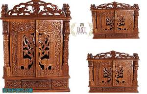 หินอ่อนสีขาวแบบดั้งเดิม Mandir รูปปั้นสีขาวสไตล์วิหารสำหรับตกแต่งบ้านไม้สักยอดเยี่ยมสำหรับเฟอร์นิเจอร์บ้าน USA - Product Image 5