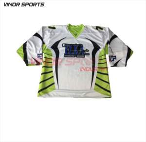 Camiseta de Hockey sobre hielo con sublimación, diseño personalizado, barata, 100 poliéster, bordado, Unisex, OEM, personalizado - Product Image 4