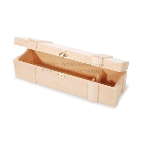 New Design 2023 Rectangular Wooden Gift Box for Wine Bottle Packing WhatsApp: +84 963 949 178