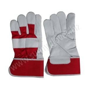 Guantes de trabajo de seguridad, combinación de cuero de vaca, la mejor oferta - Product Image 6