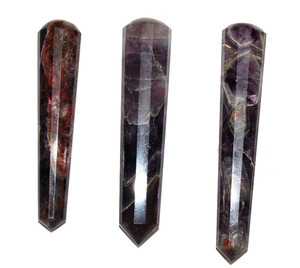 Obtener en línea amatista 16 varitas de masaje facetadas: amatista 16 varitas de masaje facetadas para la venta punto de cristal de curación natural - Product Image 1