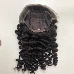 Haute qualité vierge Remy perruque de cheveux humains brun ondulé tissage Extension dentelle transparente couleur claire prix de gros pour le noir - Product Image 5