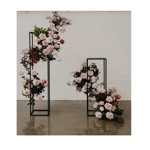 <b>Set</b> Of 2 Different Size Centerpiece Iron Black Color Centerpiece Simple Design <b>Square</b> Shape Decorative Centerpiece - Product Image 4