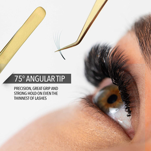 Pince à cils en acier inoxydable à pointe en fibre, personnalisable avec logo, pour extensions de cils volume - Marque privée - Product Image 6
