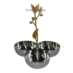 Bol décoratif en forme de grande feuille plaqué or, en aluminium, en métal, pour la maison, vaisselle de table, bol simple - Product Image 2
