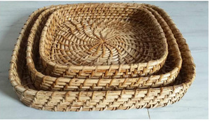 Juego de bandejas de servicio de bastón ovalado en diferentes tamaños para uso en la playa del restaurante en casa o en el salón lateral - Product Image 4