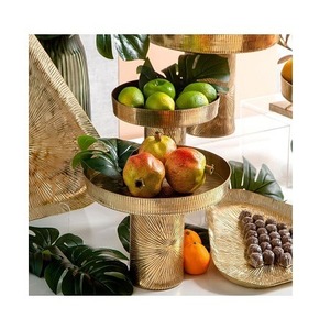 Handmade 3 Tier Gold Metal <b>Sweet</b> Server Premium Quality Metal Chocolate Server at Competitive Price - Product Image 4