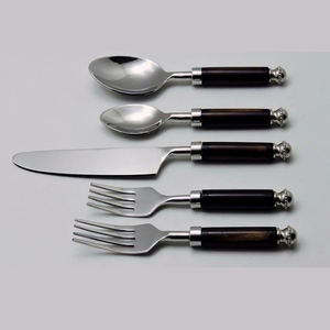 Ensemble de couverts en acier inoxydable avec manche en os blanc, vaisselle polie, couverts de luxe en porcelaine avec céramique - Product Image 3