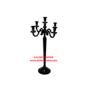 Candélabre à 5 bras en argent pour décoration d'entrée de mariage Candélabres faits à la main pour décoration d'éclairage de mariage - Product Image 5