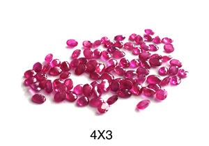 Gema de rubí Natural, piedra preciosa de corte facetado ovalado, 4x3mm, precio al por mayor - Product Image 3