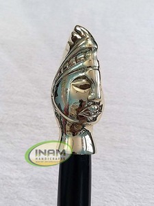 Bastón de madera hecho a mano con mango indio, bastón de madera con mango de latón rojo - Product Image 3