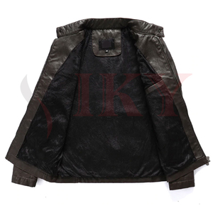 Chaqueta de cuero con cremallera para hombre, chaqueta de motorista, informal, a la moda, 2020 - Product Image 3
