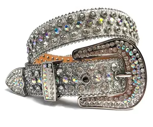 Western Cowgirl Bling Rhinestones Belt Quality Studded Belt For Women