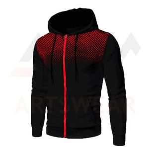 Sweat à capuche unisexe personnalisé en coton molletonné avec fermeture éclair, broderie et sublimation couleur, haute qualité, logo personnalisé, écologique - Product Image 1