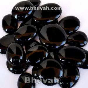 Nous fabriquons la forme de taille calibrée par onyx noir sur la pierre Cabochon de pierre précieuse d'ordre selon votre condition - Product Image 1