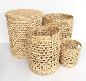High Quality Handmade Hyacinth Laundry <b>Storage</b> <b>Baskets</b> Hand-Woven Natural For Home Made in Vietnam - Product Image 1