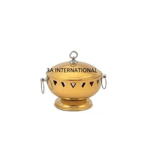 Cazuela de latón para Decoración de mesa, olla para servir, plato de frotamiento de Metal pulido brillante, calentador de alimentos de peso pesado, ollas, comida de cocina - Product Image 1