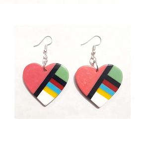 New Resin Inlay Heart Shape <b>Drop</b> <b>Earrings</b> Brand New Statement Acrylic Lucite <b>Earrings</b> Women <b>Fashion</b> by Quality Handicrafts - Product Image 1