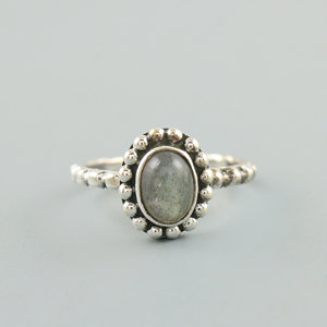 บาหลีออกแบบ925เงินสเตอร์ลิงลาบราดอไรต์เครื่องประดับแหวน - Product Image 1