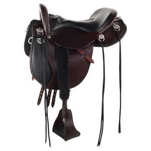 Sacoche de selle occidentale Premium, disponible en plusieurs couleurs et tailles, taille 14-18 pouces, noir et rouge - Product Image 2