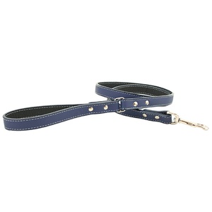 Italian Leather Dog <b>Leash</b> - Dark Blue - Product Image 1