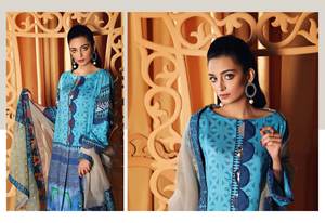 Robe pakistanaise Salwar Kameez pour femmes tenues d'hiver en lin viscose - Product Image 2