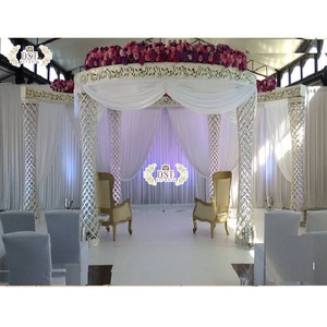 Impresionante Mandap de Boda Blanco Estilo Palazzo, Increíble Diseño de Mandap de Boda de Cristal Color Marfil, Conjunto de Mandap de Boda de Ensueño LONDON - Product Image 1