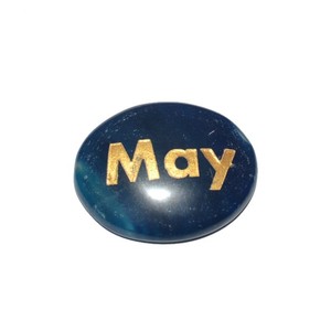 Blue Onyxรูปไข่พฤษภาคมแกะสลักหินHealingที่กำหนดเองแกะสลักหิน - Product Image 1