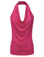 Robe mini en mousseline de soie sans manches, col halter, froncée, unie, taille naturelle, lavable, anti-plis, de haute qualité, personnalisée OEM pour femme